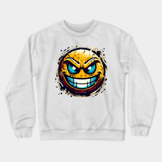 Cartoon Smiling Face Crewneck Sweatshirt by Vehicles-Art